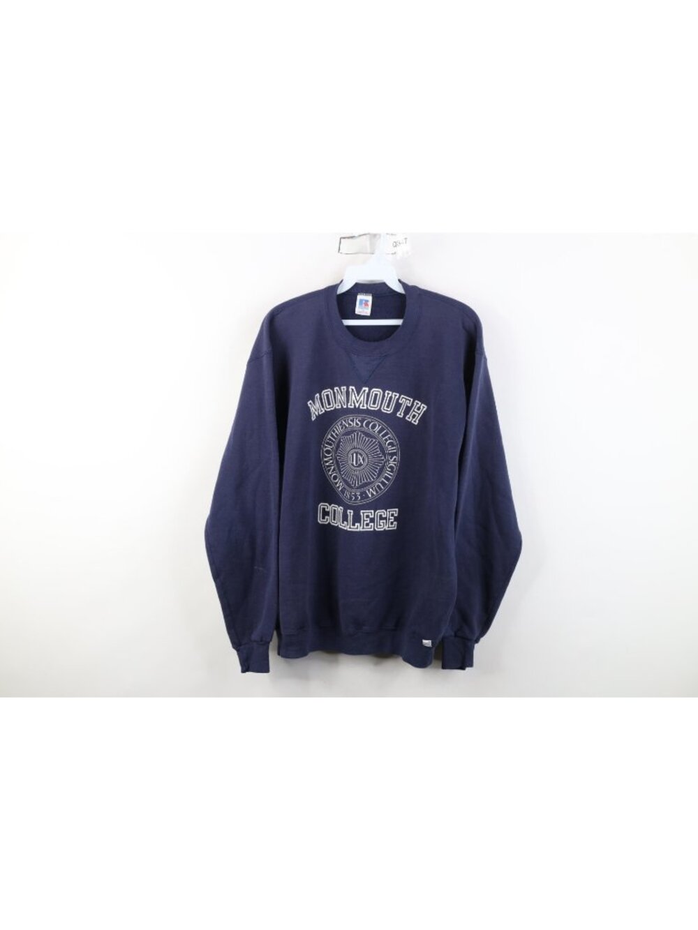 Vtg 80s 90s Russell Athletic Mens XL Distressed Monmouth College Sweatshirt USA